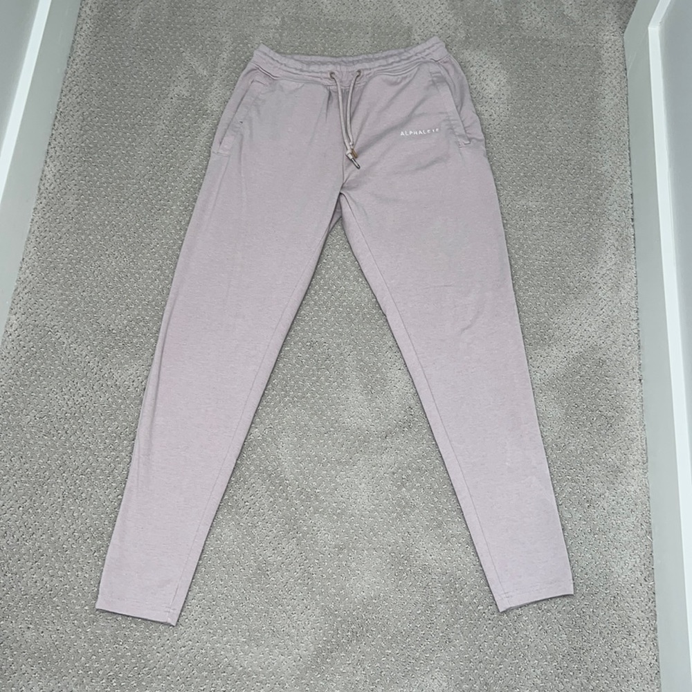 Mens Alphalete Joggers, size M, slim fit, super comfy, pink color
